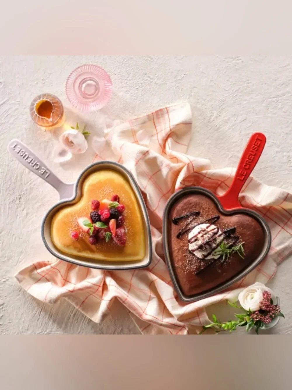 Le Creuset❤️ Heart Cast Iron Skillet shell pink 16cm NIB Made in France**